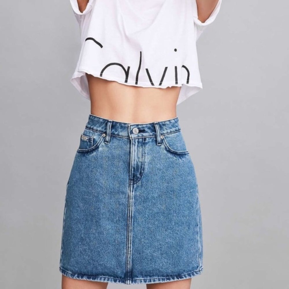 Vintage Calvin Klein High Waisted Denim Skirt